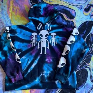 Tie dye alien hoodie